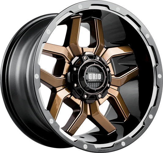 718955R1 18 x 9 in. GD07 Wheel with Black Lip, Gloss Bronze