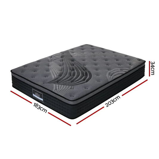 Giselle Bedding Alanya Euro Top Pocket Spring Mattress 34cm Thick –