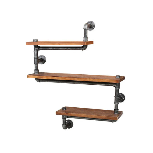 Artiss Display Shelves Rustic Bookshelf Industrial DIY Pipe Shelf Wall