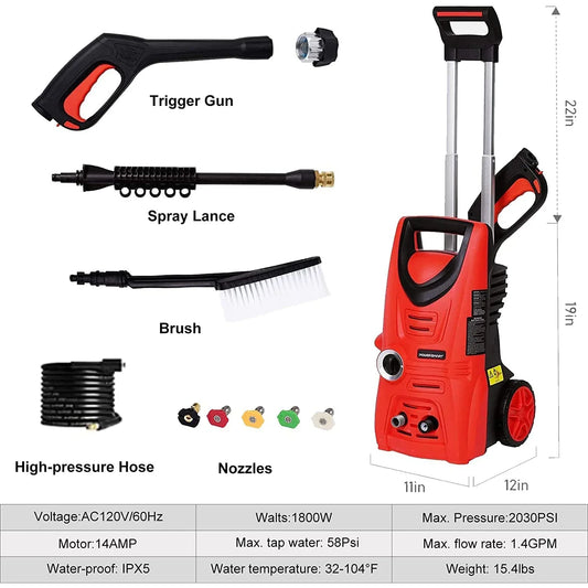 2030 PSI 1.4 GPM Electric Pressure Washer PS2020