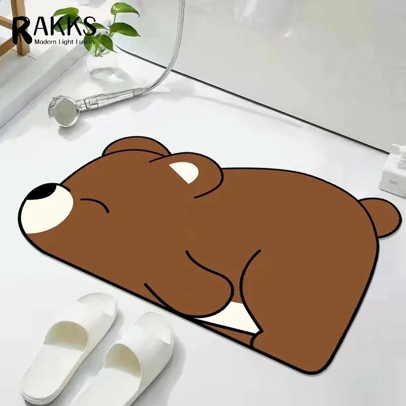 RAKKS Home Carpet Rug Simple Diatomite Shower Mat Quick Dry Bathroom Floor Mats Set Anti Slip Rugs Eco Home Essentials