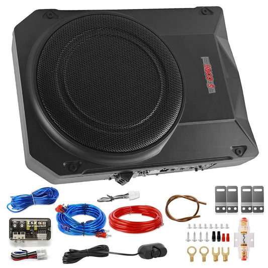 Subwoofer de audio para automóvil de 5 núcleos, 10 pulgadas, delgado, para debajo del asiento, 800 W, integrado