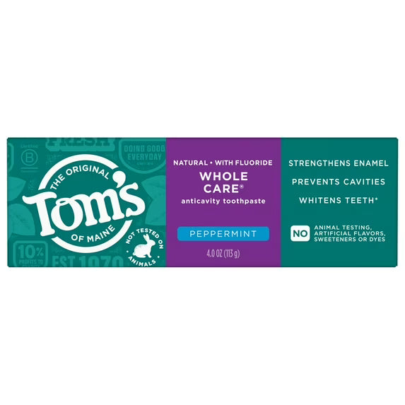 Tom's Natural Fluoride Toothpaste With Baking Soda Peppermint 4 Oz