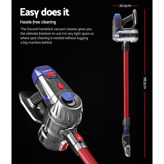 Devanti Handheld Vacuum Cleaner Cordless Stick Handstick Vac Bagless