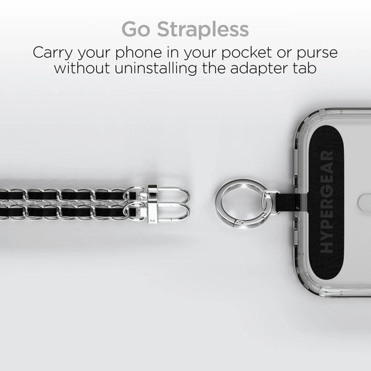 HyperGear TECHcessories Silver Chain with Black Vegan Leather