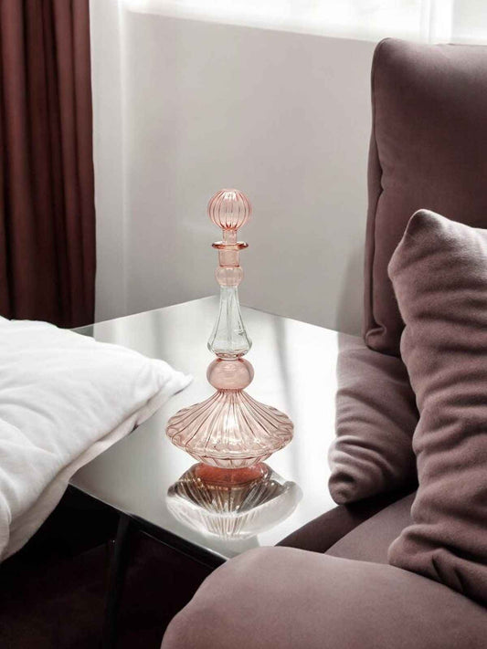 Handcrafted Blown Glass Perfume Bottle - Hand Painted Essential Oil