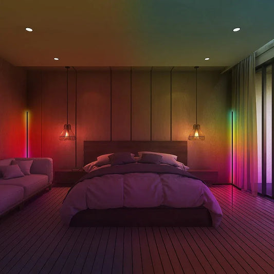 RGB LED Corner Floor Lamps