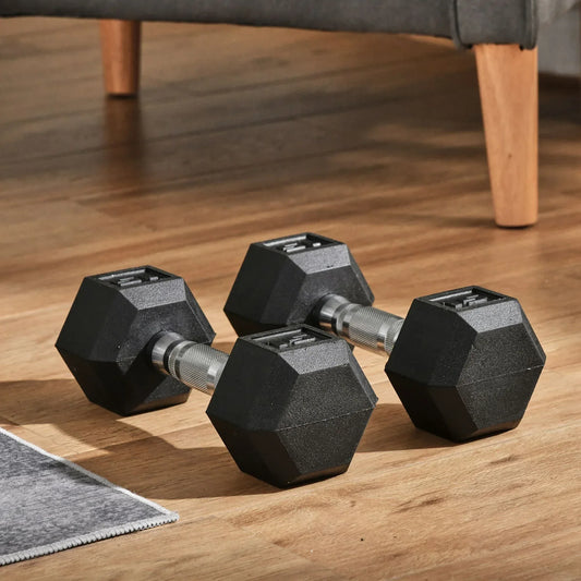 Soozier 15 lbs Kauçuk Dambıl Ağırlık Seti Dambıl El Ağırlığı Barbell