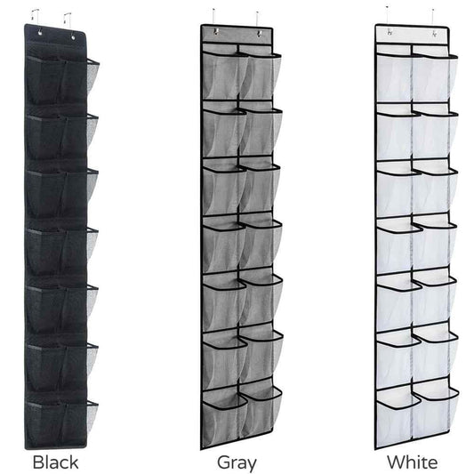 14 Pockets Over Door Hanging Shoe Storage Organizer Rack Holder Closet