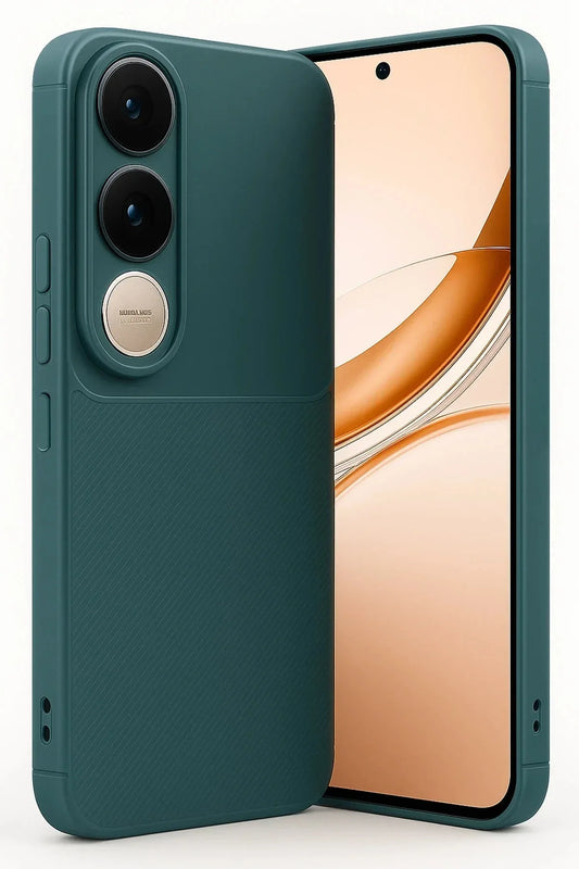 Vivo V50 Lite 4g Case with Camera Protection, Brushed Carbon Design,
