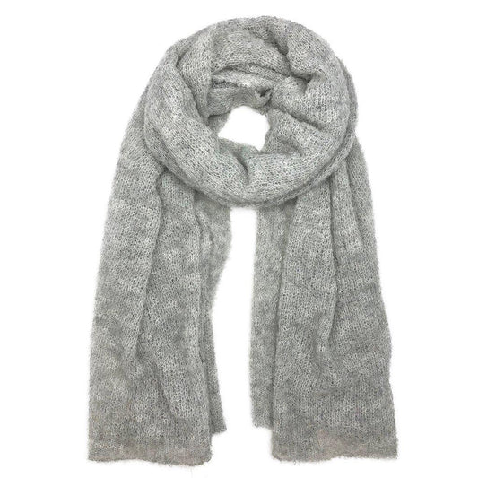 Bufanda de alpaca ultra suave gris