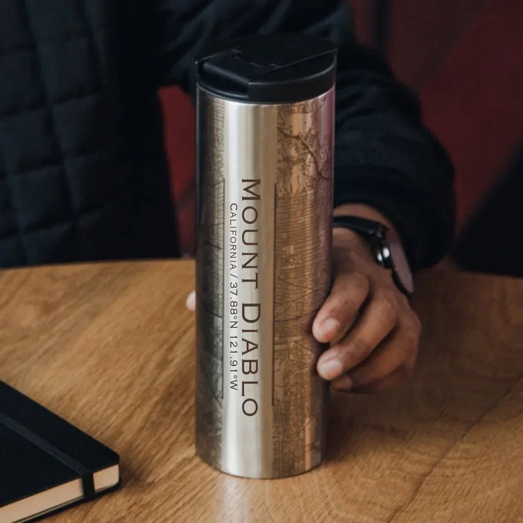 Mount Diablo - California Engraved Topographic Map Tumbler - Trustymall