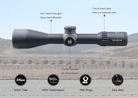 Vector Optics Continental 4-24x56 HD 34mm FFP Hunting Riflescope