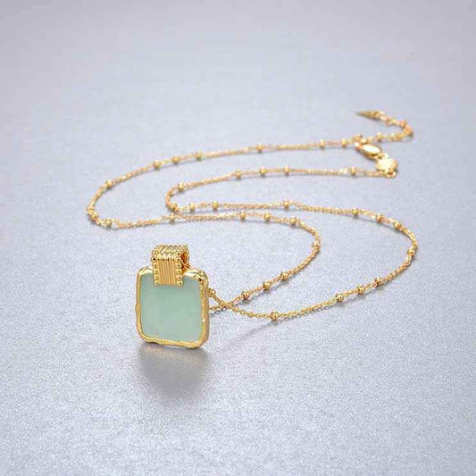 S925 silver pendant bead chain necklace with nature stone