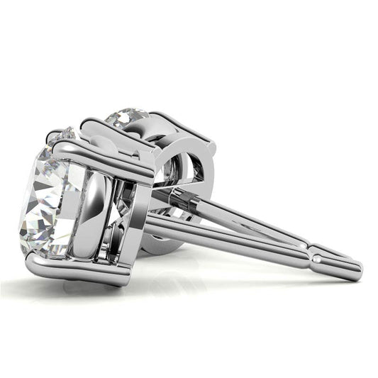 4.00 CTW AGI Certified Lab Grown Diamond Stud Earrings in 14K White or