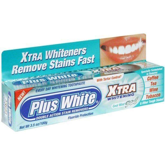 Plus White Xtra Whitening Toothpaste Gel Cool Mint 3.5 Oz
