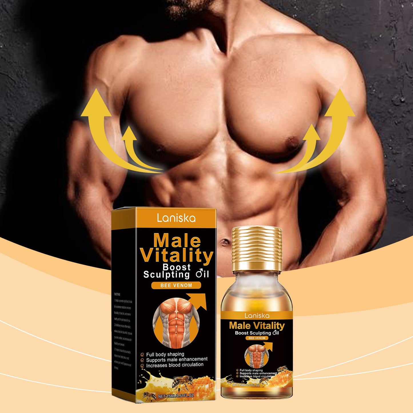 Men's Chest Care Oil Tightens Skin Body Care Improves Chest Contours Massage Essential Oil