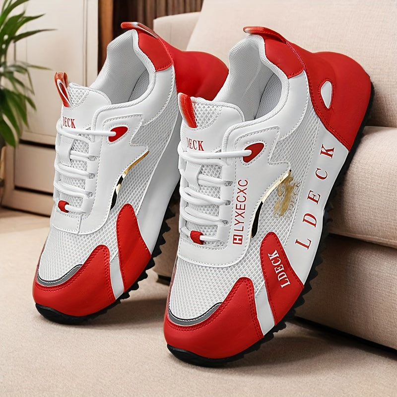 Golden Accent Mesh Sneakers Breathable Light Customizable