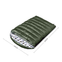 Close-up of the sleeping bag insulation material showing thick padding for warmth.