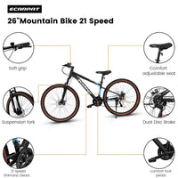 Carpat™ MTB Velocity 27 – 27.5" Aluminum Mountain Bike (21-Speed, - Trustymall