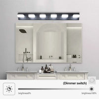 Modern 6-Light Black LED Vanity Mirror Light Fixture For Bathrooms And