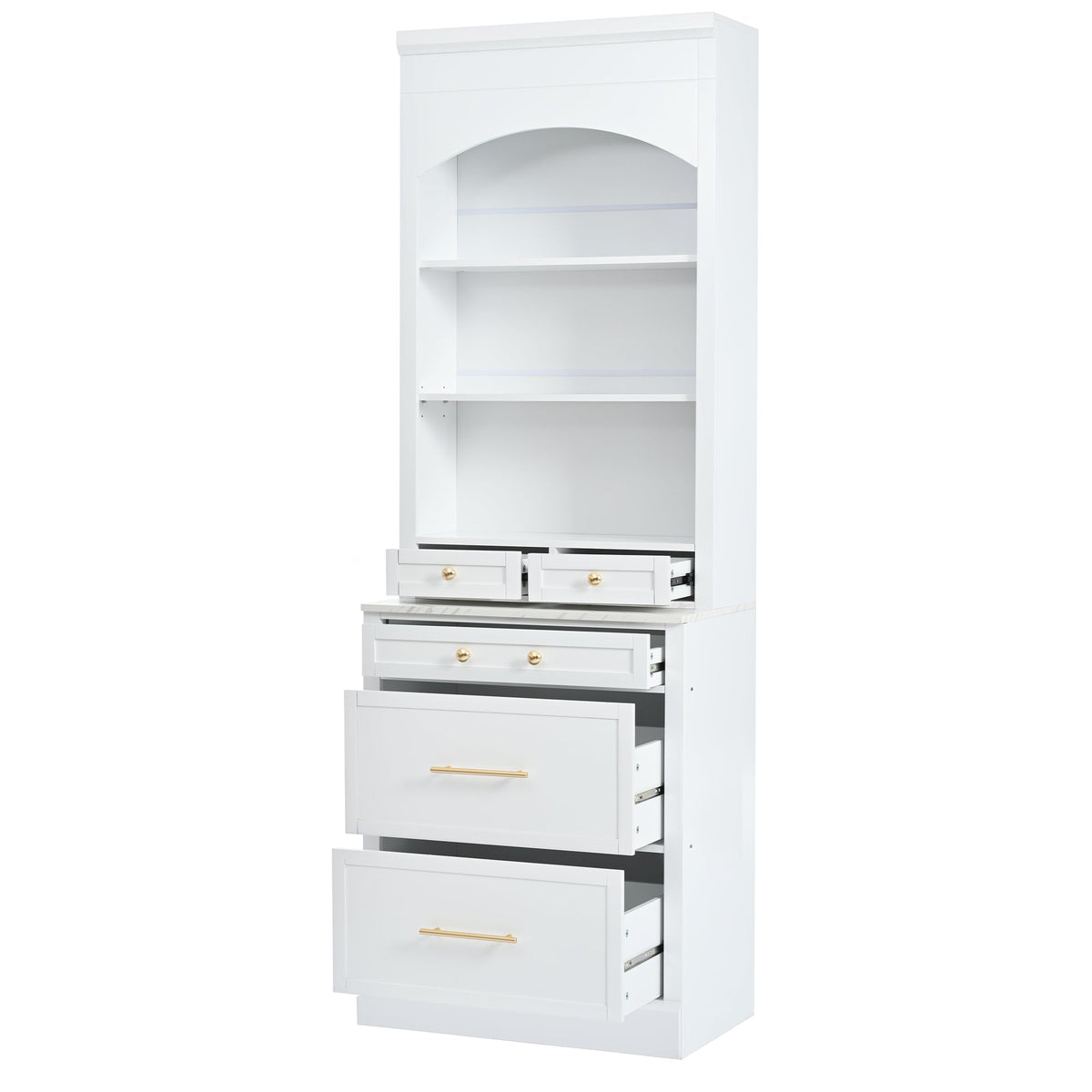 Modern 83.7inch High Kitchen Pantry, Freestanding Tall Kitchen Hutch