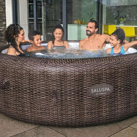 7 Person Round Inflatable Hot Tub With 180 Jets Spa