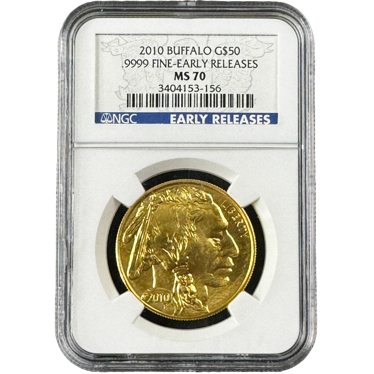 1 oz Gold AMERICAN BUFFALO Early Releases Coin MS70 2010