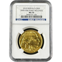 1 oz Gold AMERICAN BUFFALO Early Releases Coin MS70 2010