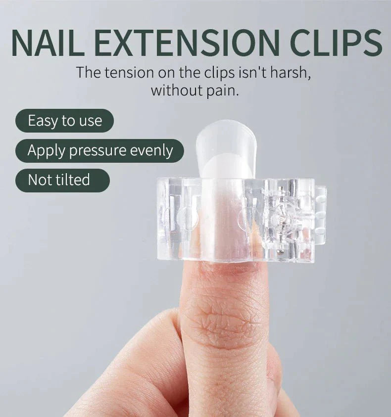 10 PCS Nail Tips Clip Quick Building Poly Builder Gel DIY Extension Clamp Clips