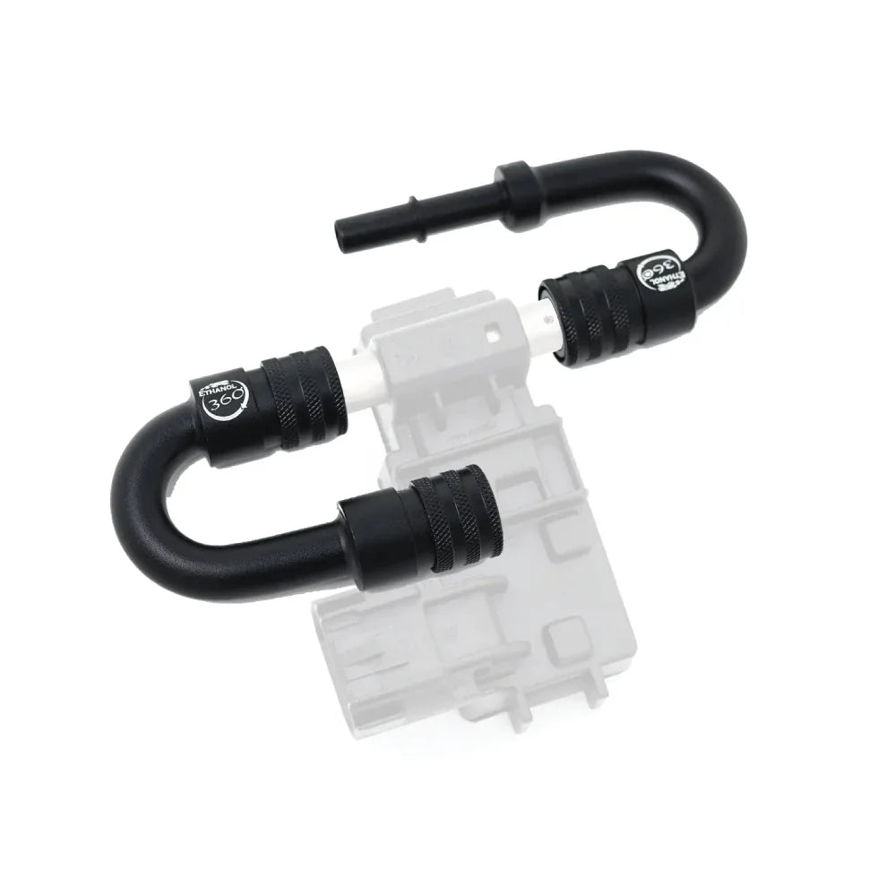 Two ethanol 360 fuel fittings displayed on a white background highlighting rotational joints