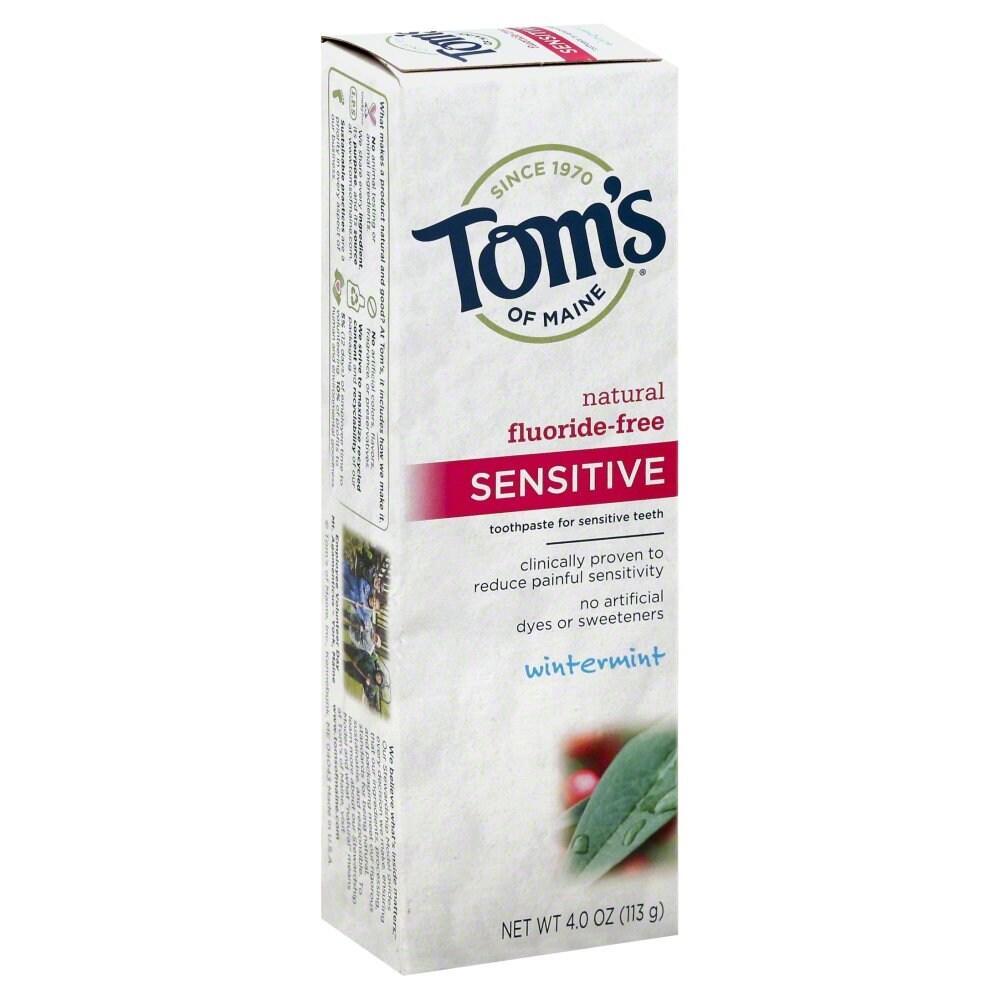 Tom's of Maine Toothpaste, Sensitive, Fluoride Free, Wintermint, Paste