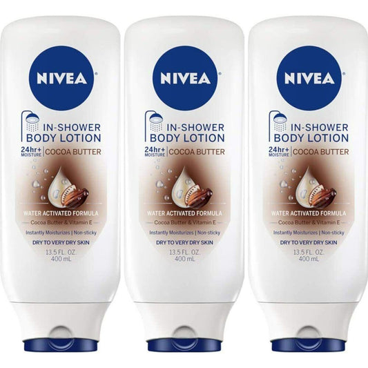 Nivea Cocoa Butter In Shower Lotion, Body Lotion For Dry Skin