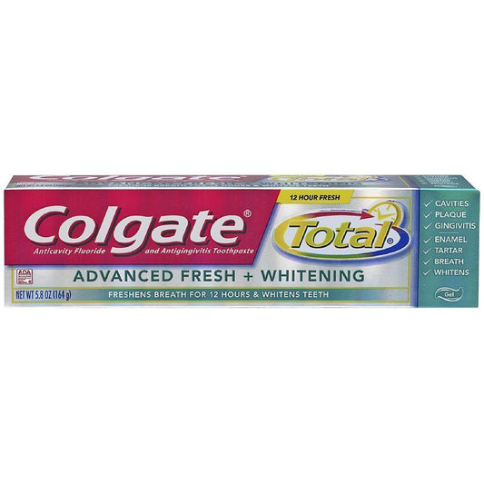 Colgate Total Toothpaste, Anticavity Fluoride And Antigingivitis, Advanced Fresh + Whitening, Gel