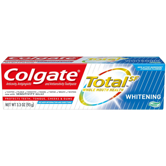 Colgate Total Whitening Toothpaste Gel, Mint, 3.3 Oz