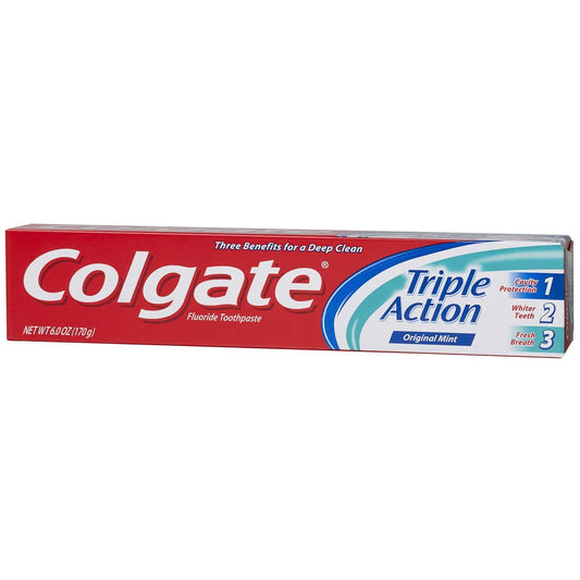 Colgate Toothpaste, Fluoride, Original Mint, Triple Action 6 Oz
