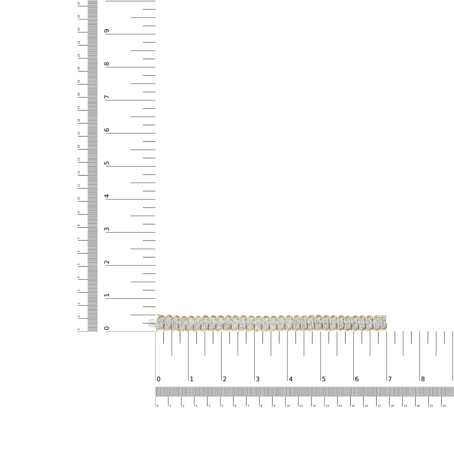 10k Yellow Gold 5.00 Cttw Diamond Oval Banded Link Bracelet (I-J Color, I1-I2 Clarity) - 7" Inches