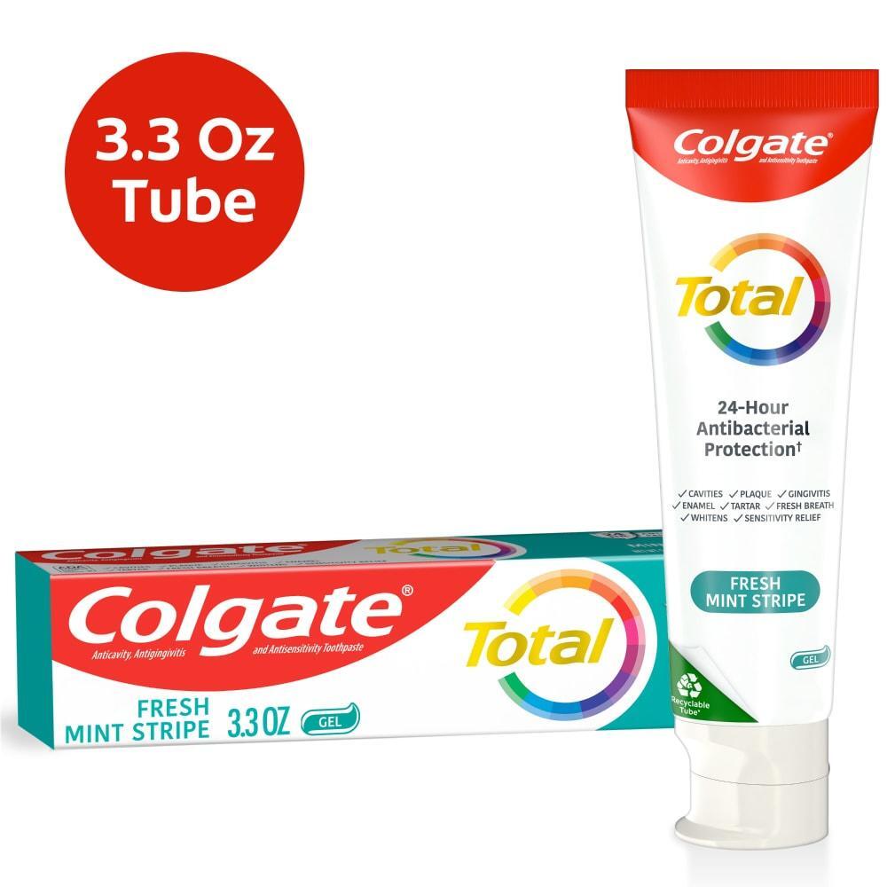 Colgate Total Fresh Mint Stripe Gel Toothpaste, 3.3 Oz