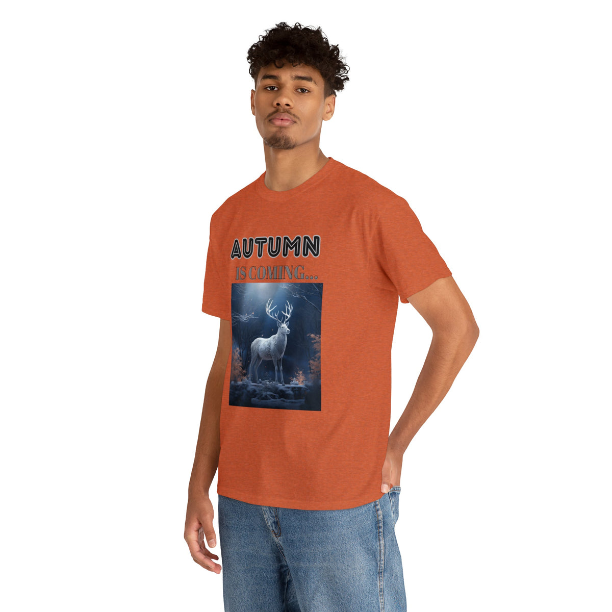 Autumn is coming: Fall Vibes T-shirts | Deer Drinking Brook Leaves Cha
