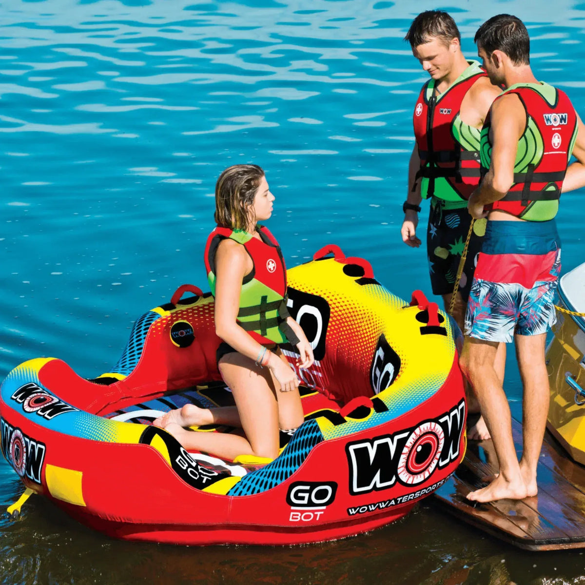 WOW Watersports Go Bot Towable Water Tube for 1 to 3 Riders - Trustymall