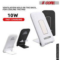 5 Core Wireless Charger 10W Max Fast Wireless Charging Pad Glass Top