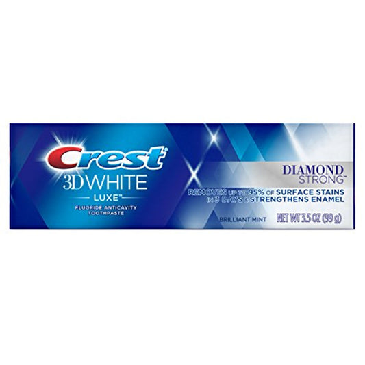 Crest 3D White Luxe Toothpaste, Fluoride Anticavity, Diamond Strong, Brilliant Mint