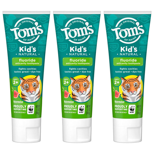 Tom's of Maine Natural Children's Fluoride Toothpaste, Watermelon, 5.1 Oz