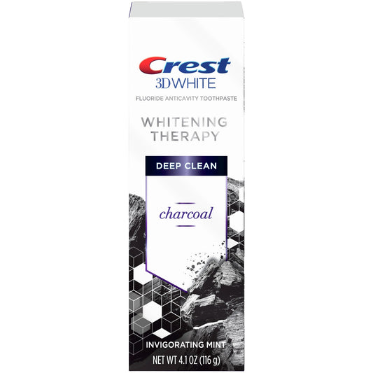 Crest 3D White Whitening Therapy Charcoal Deep Clean Fluoride Toothpaste Invigorating Mint