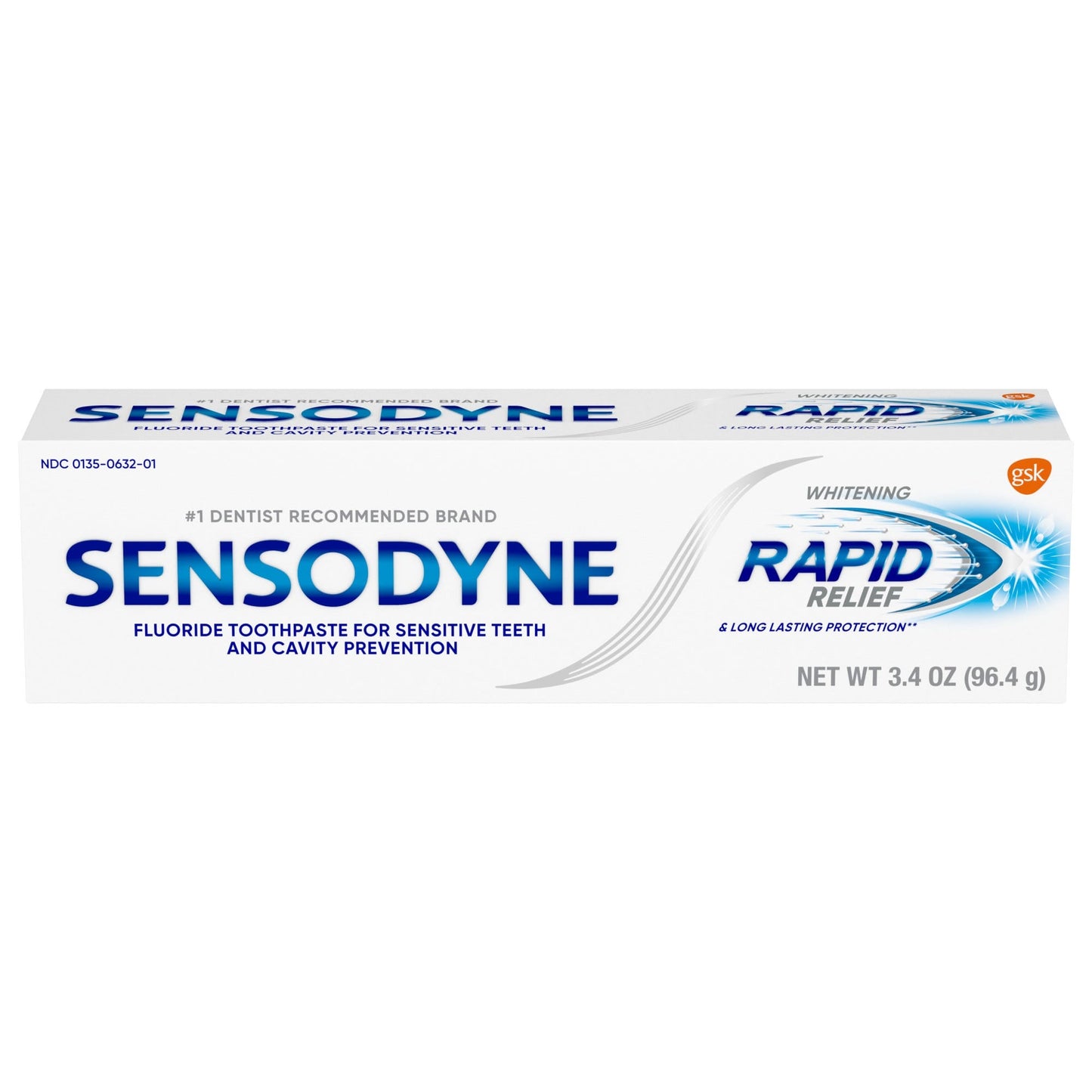 Sensodyne Rapid Relief Extra Whitening Toothpaste With Fluoride 3.4oz