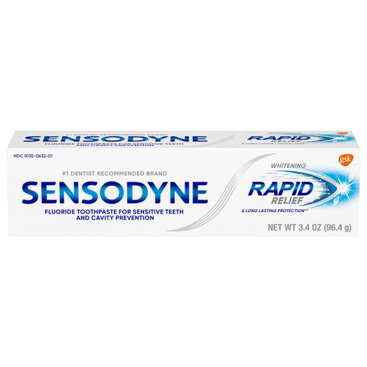 Sensodyne Rapid Relief Extra Whitening Toothpaste With Fluoride 3.4oz