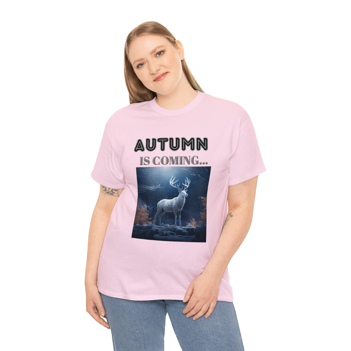Autumn is coming: Fall Vibes T-shirts | Deer Drinking Brook Leaves Cha