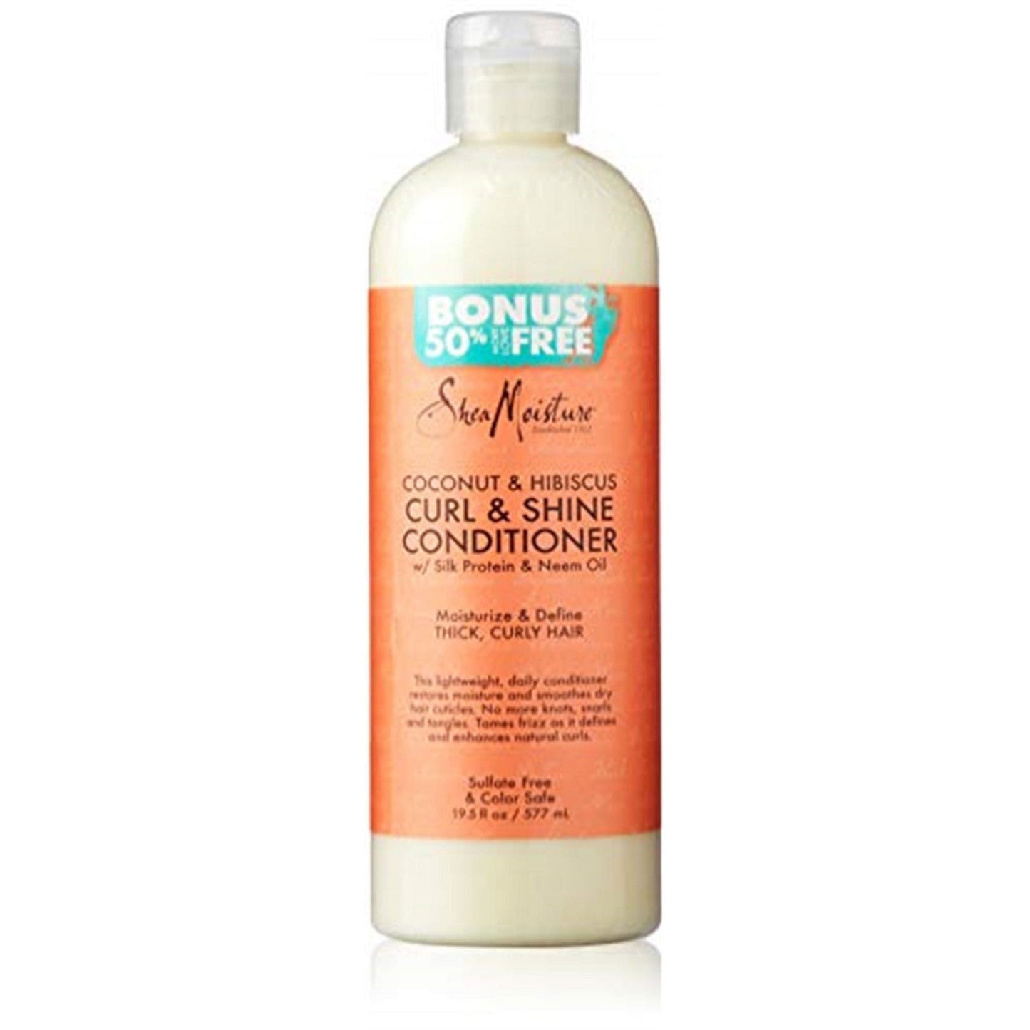 Shea Moisture Coconut & Hibiscus Curl & Shine Conditioner, 19.5 Fl Oz