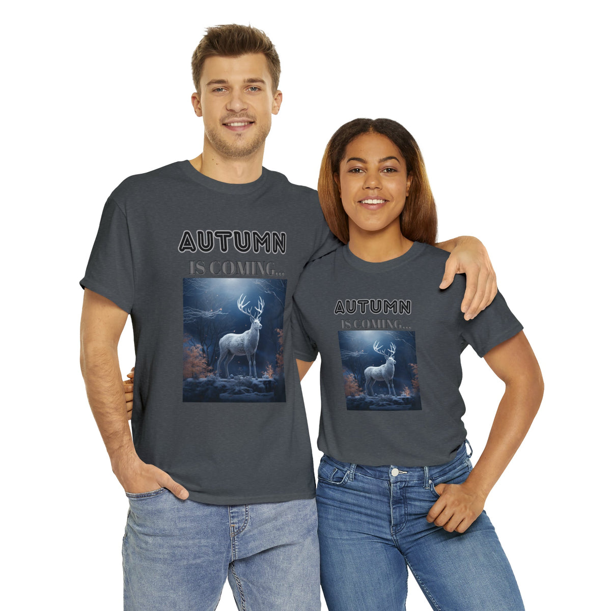 Autumn is coming: Fall Vibes T-shirts | Deer Drinking Brook Leaves Cha