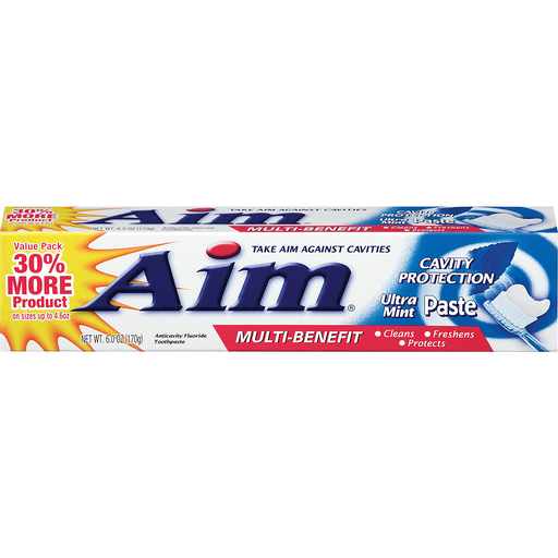 AIM Multi-Benefit Cavity Protection Ultra Mint Toothpaste 6 Oz. Box